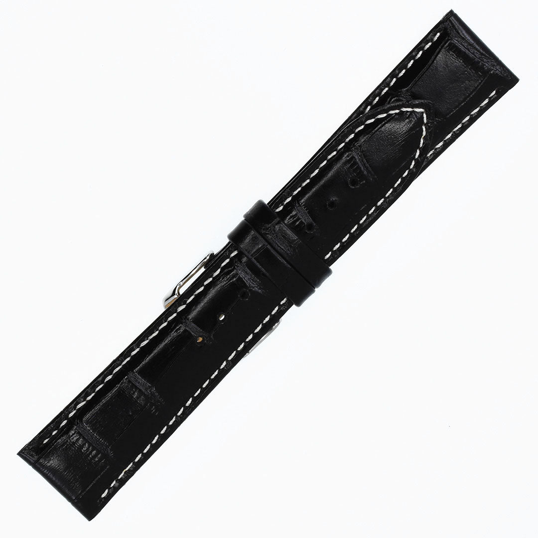 Semi-Shiny Square Crocodile Black