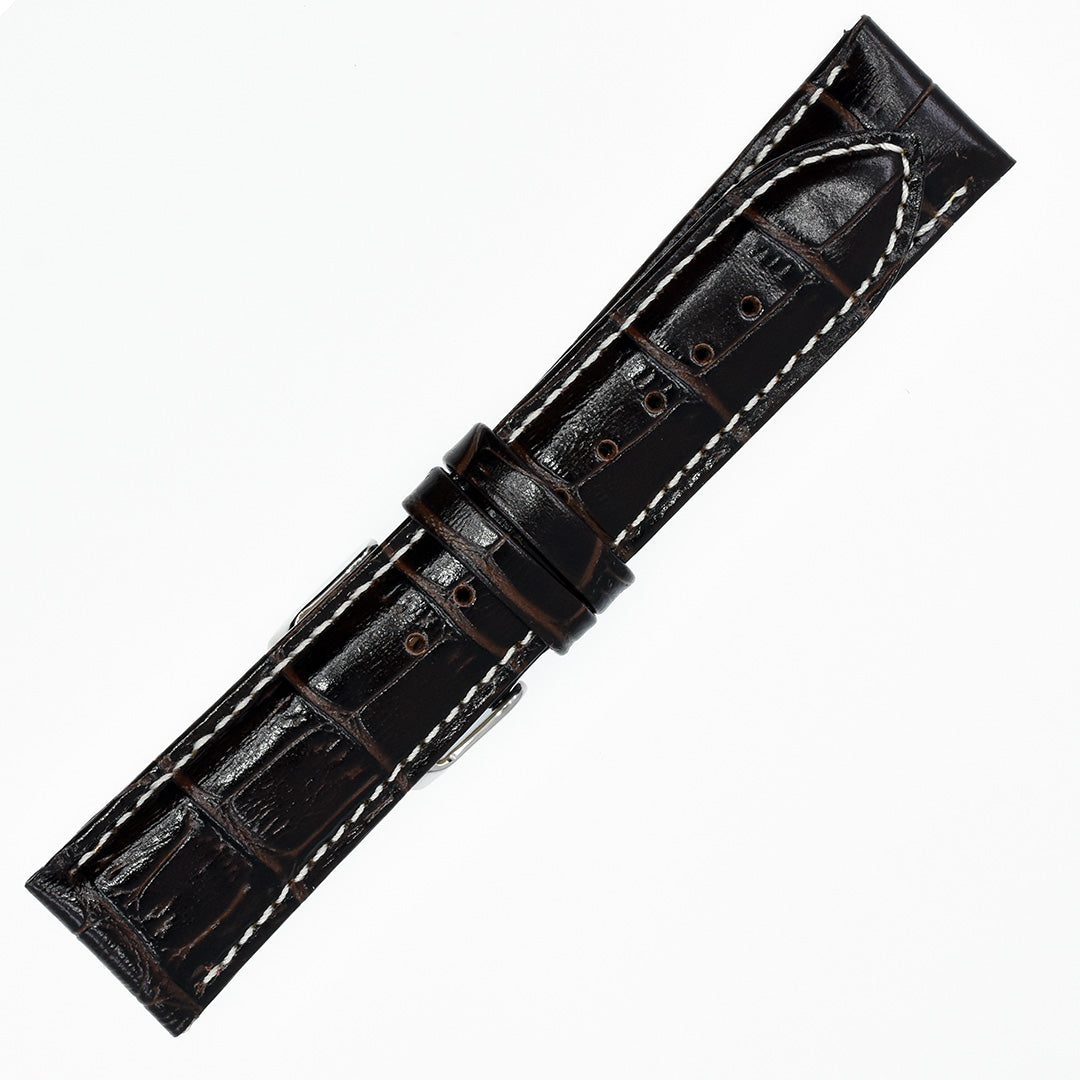 Semi-Shiny Square Crocodile Black