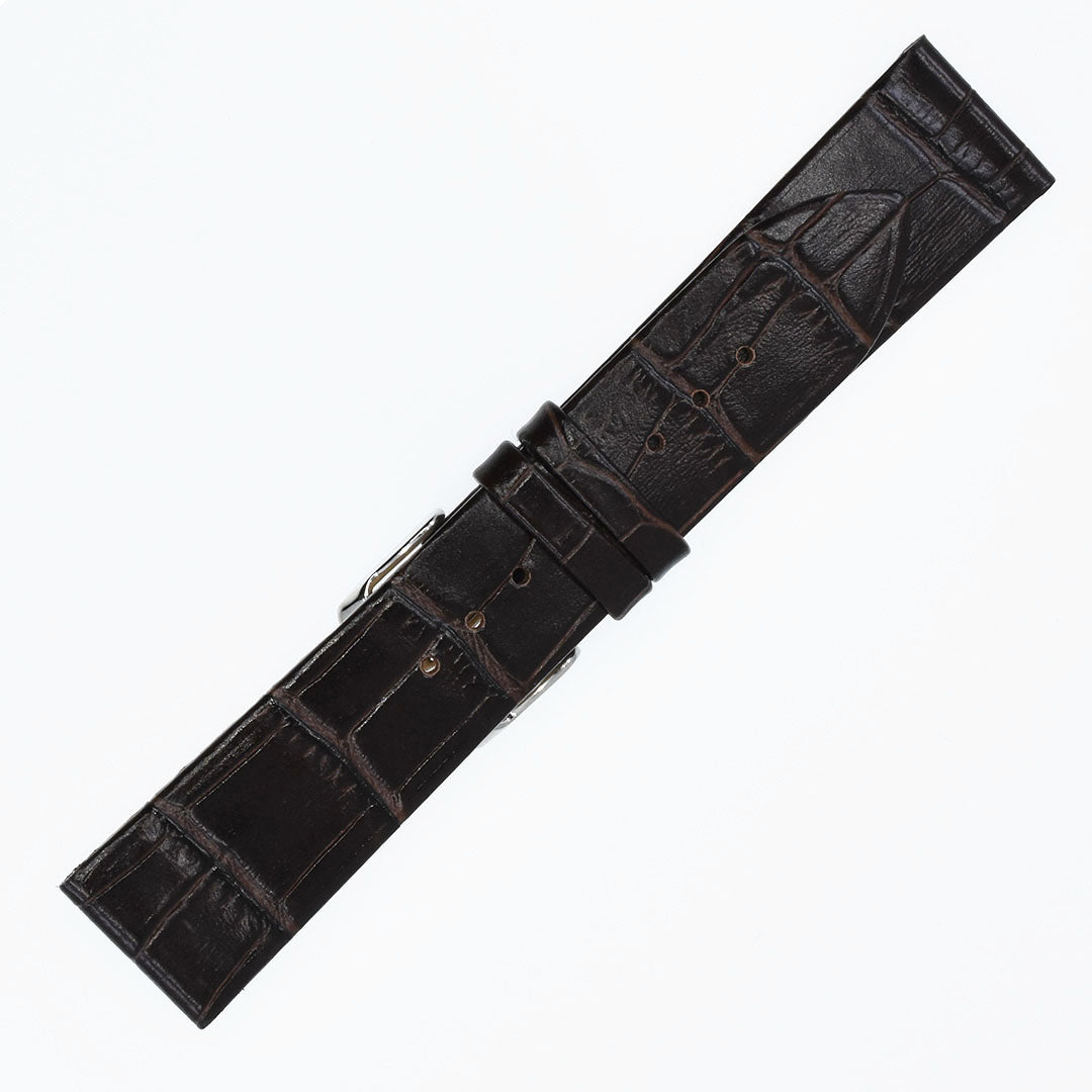 Semi-Shiny Square Crocodile Black